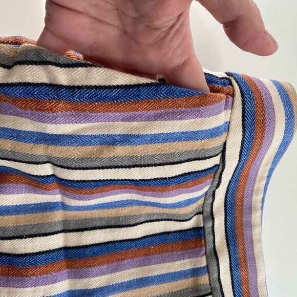 LOFT Riviera Linen Blend Multi-Color Striped Short Shorts Size 4 - Picture 6 of 11